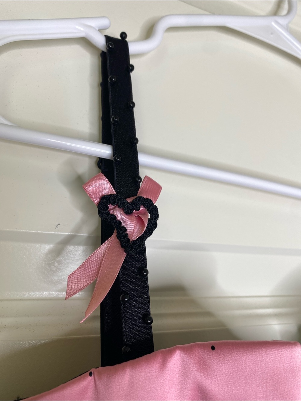 INSANE Y2K VS Pink Satin Lace-Up Corset Bustier with Black Lace Accents - Picture 9 of 9